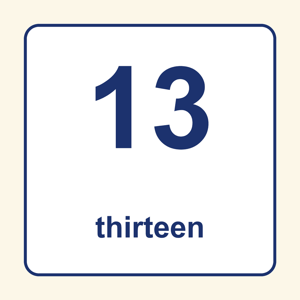 Number Word — 13 (Thirteen)