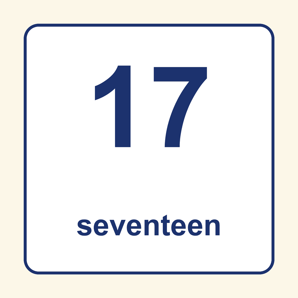 Number Word — 17 (Seventeen)