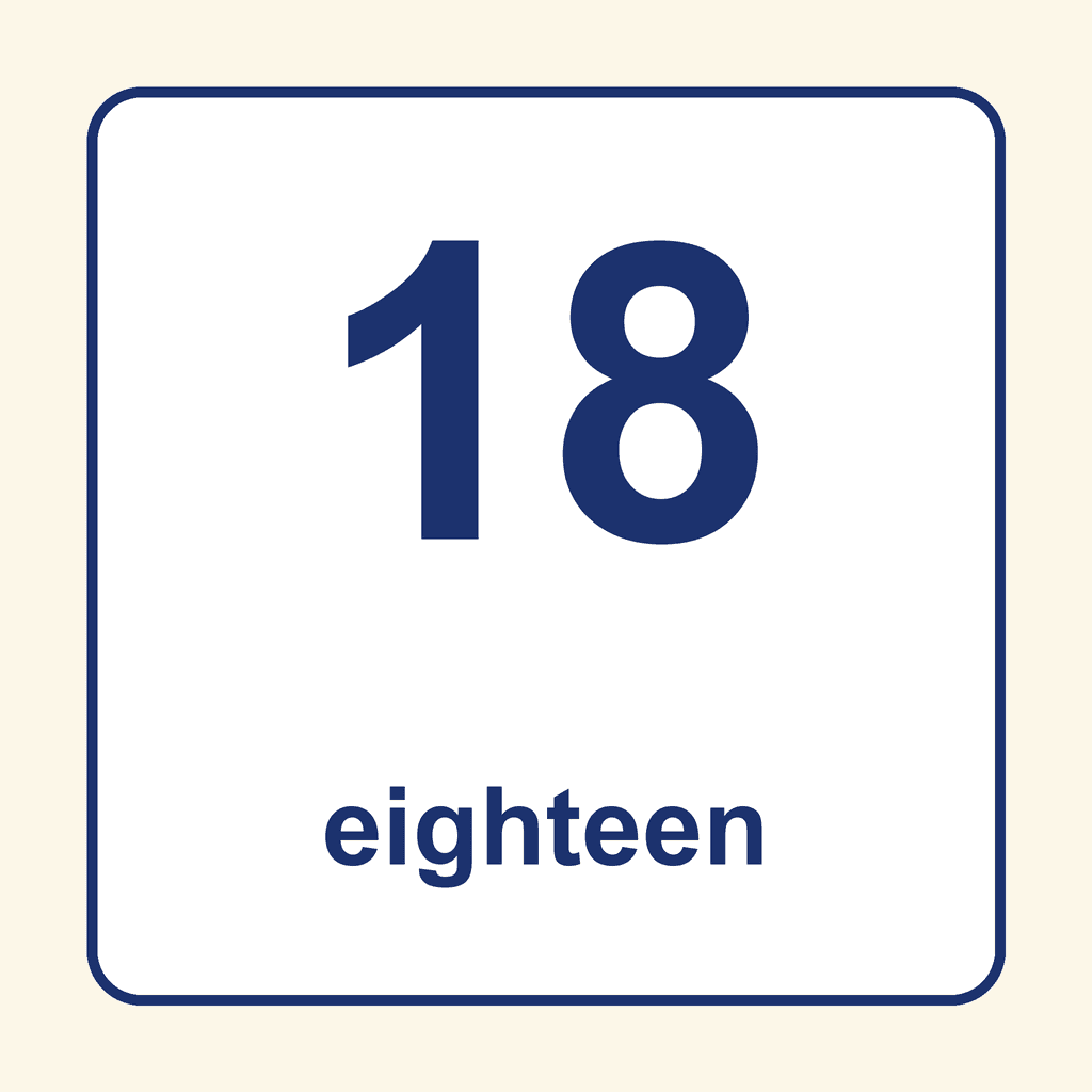 Number Word — 18 (Eighteen)
