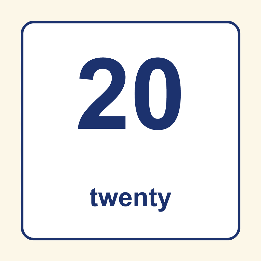 Number Word — 20 (Twenty)