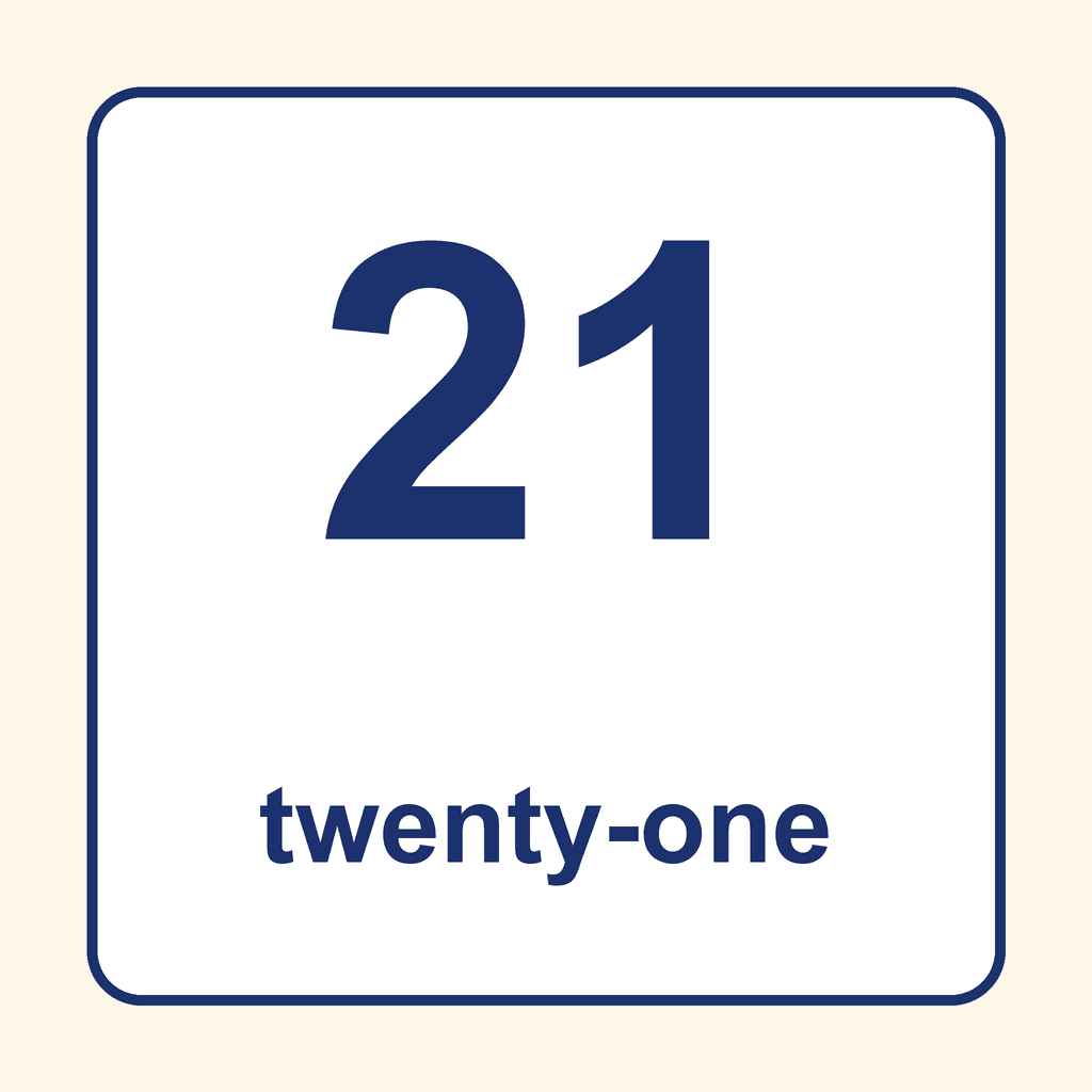 Number Word — 21 (Twenty-One)