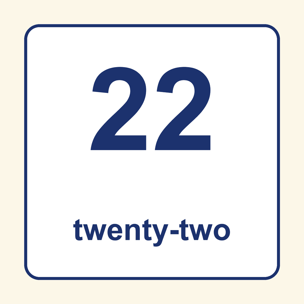 Number Word — 22 (Twenty-Two)