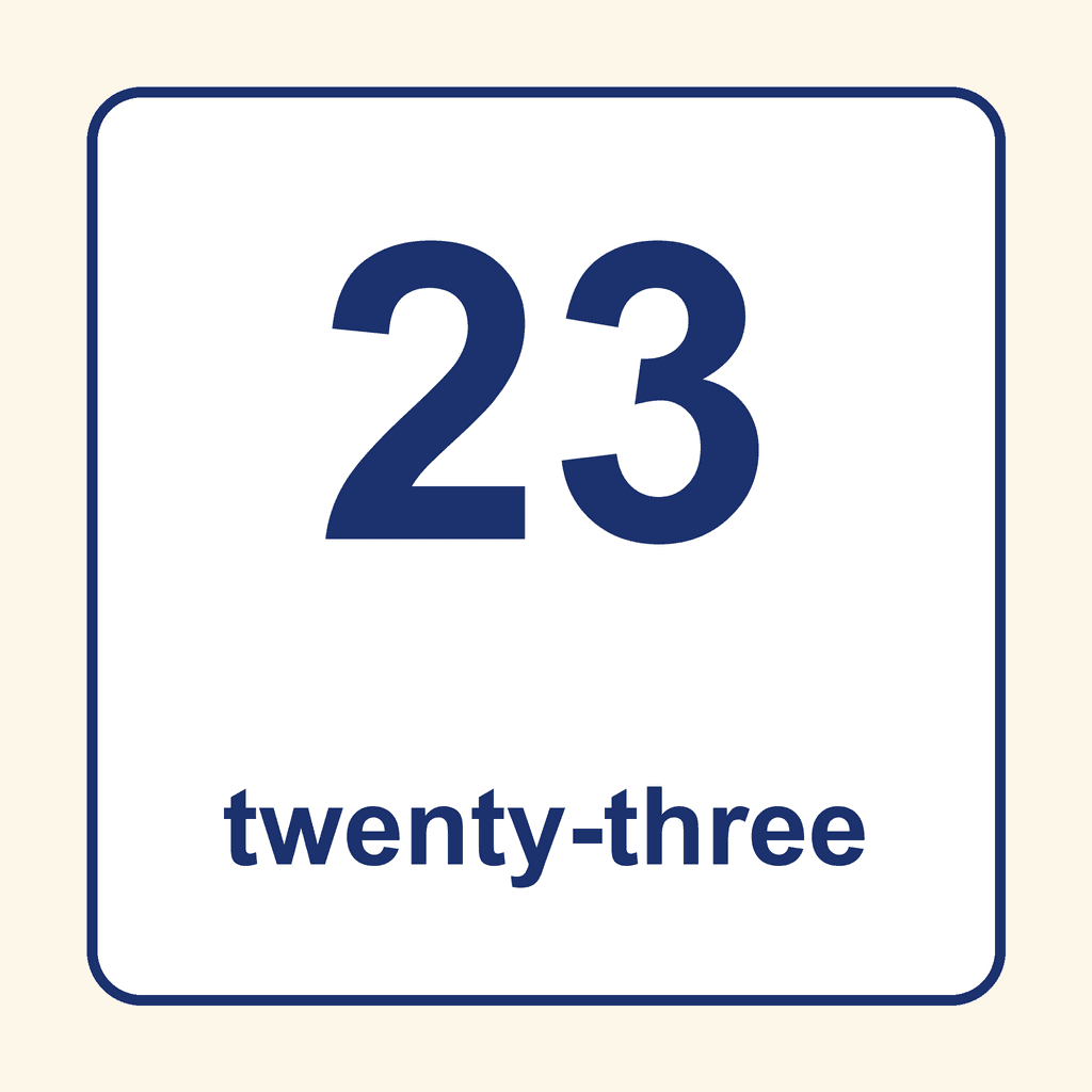Number Word — 23 (Twenty-Three)