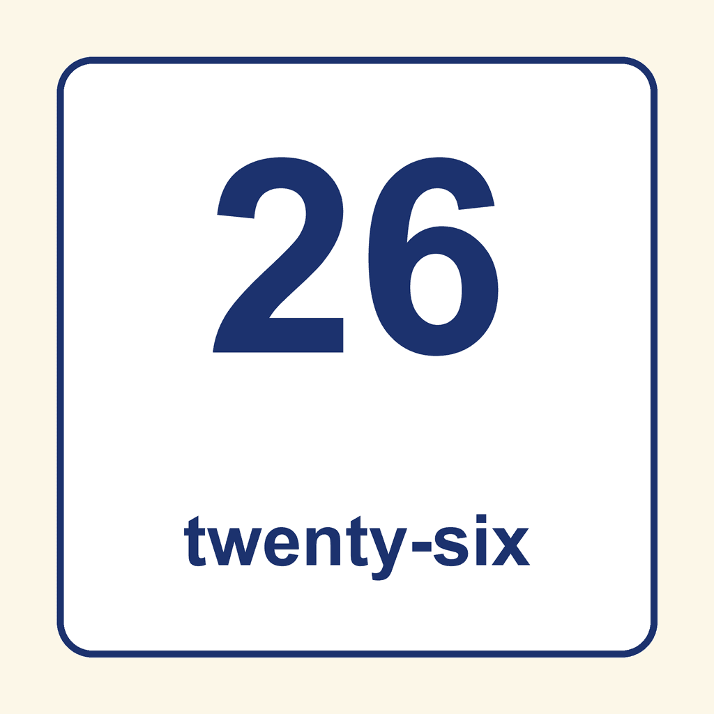 Number Word — 26 (Twenty-Six)