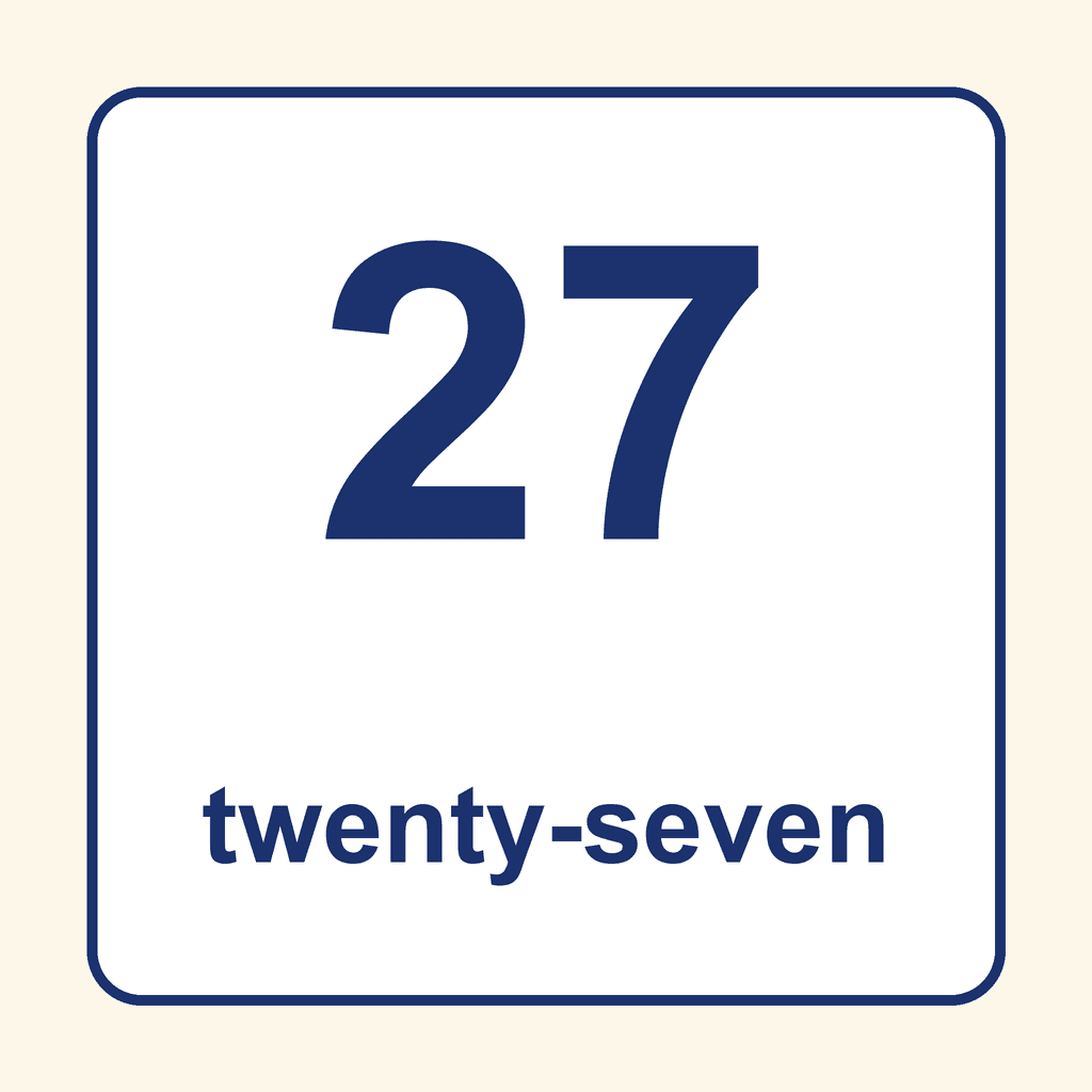 Number Word — 27 (Twenty-Seven)