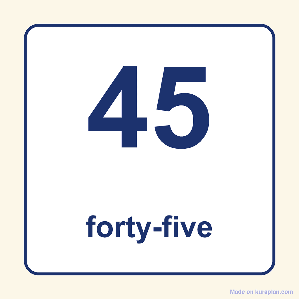 Number Word — 45 (Forty-Five)