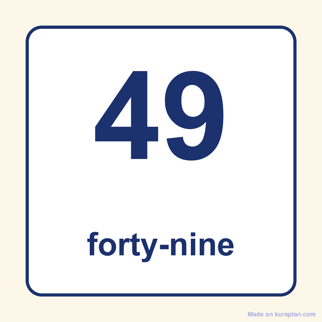 Number Word — 49 (Forty-Nine)