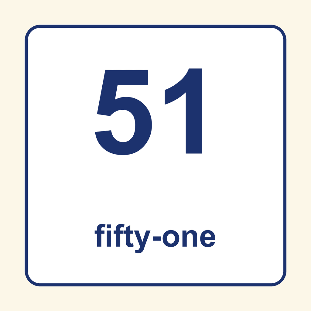 Number Word — 51 (Fifty-One)