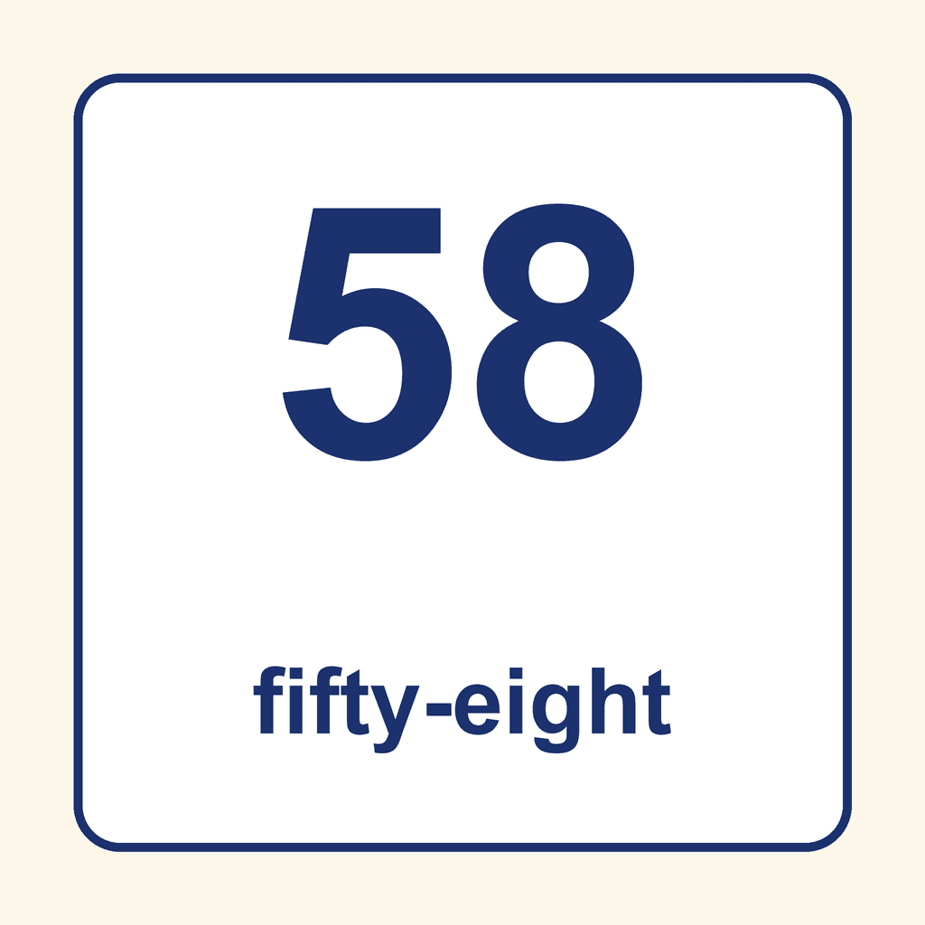 Number Word — 58 (Fifty-Eight)