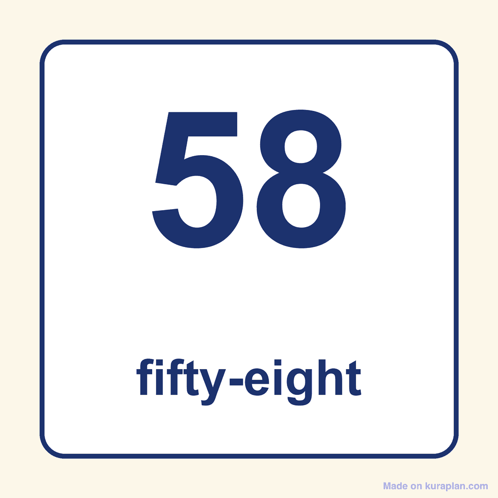 Number Word — 58 (Fifty-Eight)