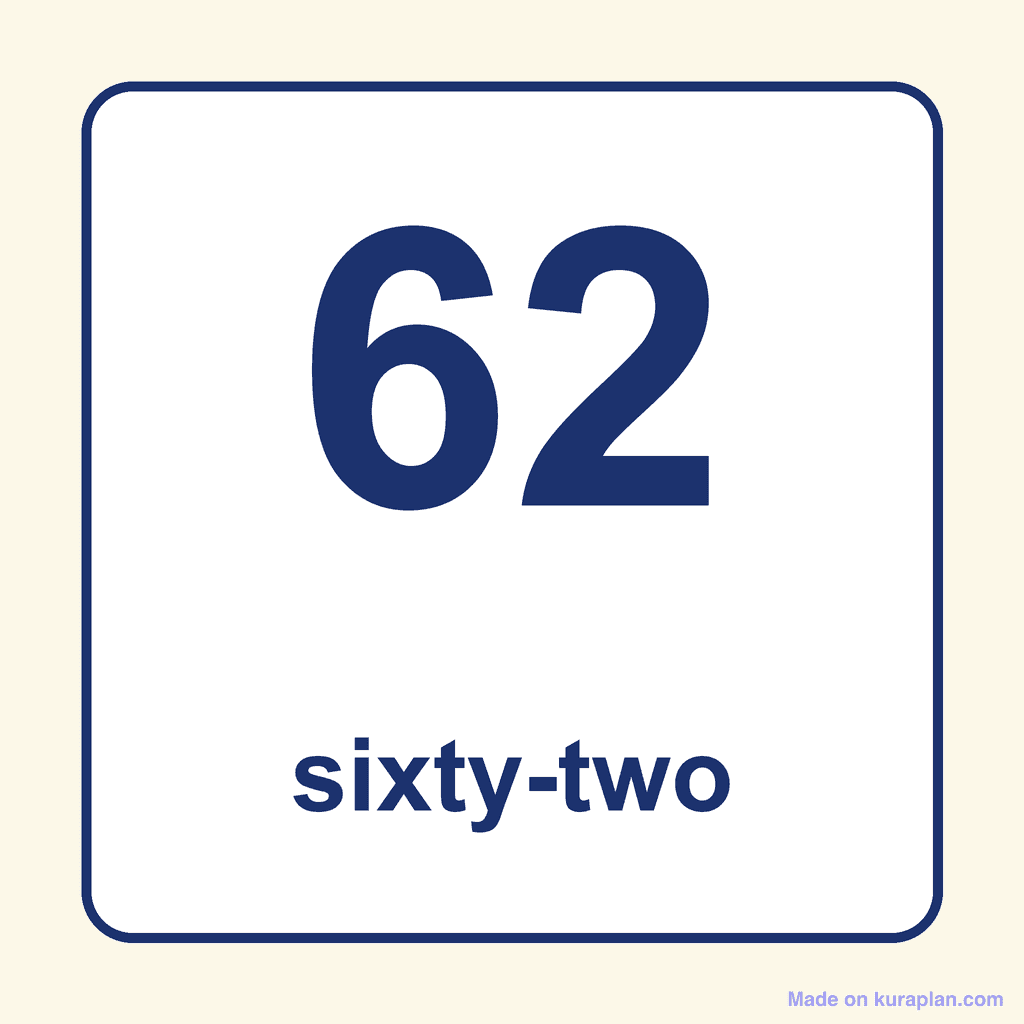 Number Word — 62 (Sixty-Two)