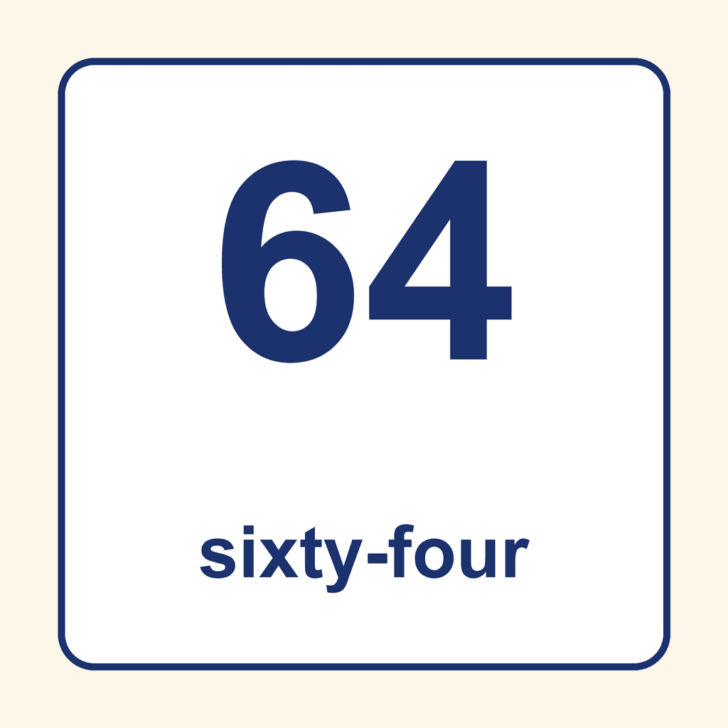 Number Word — 64 (Sixty-Four)