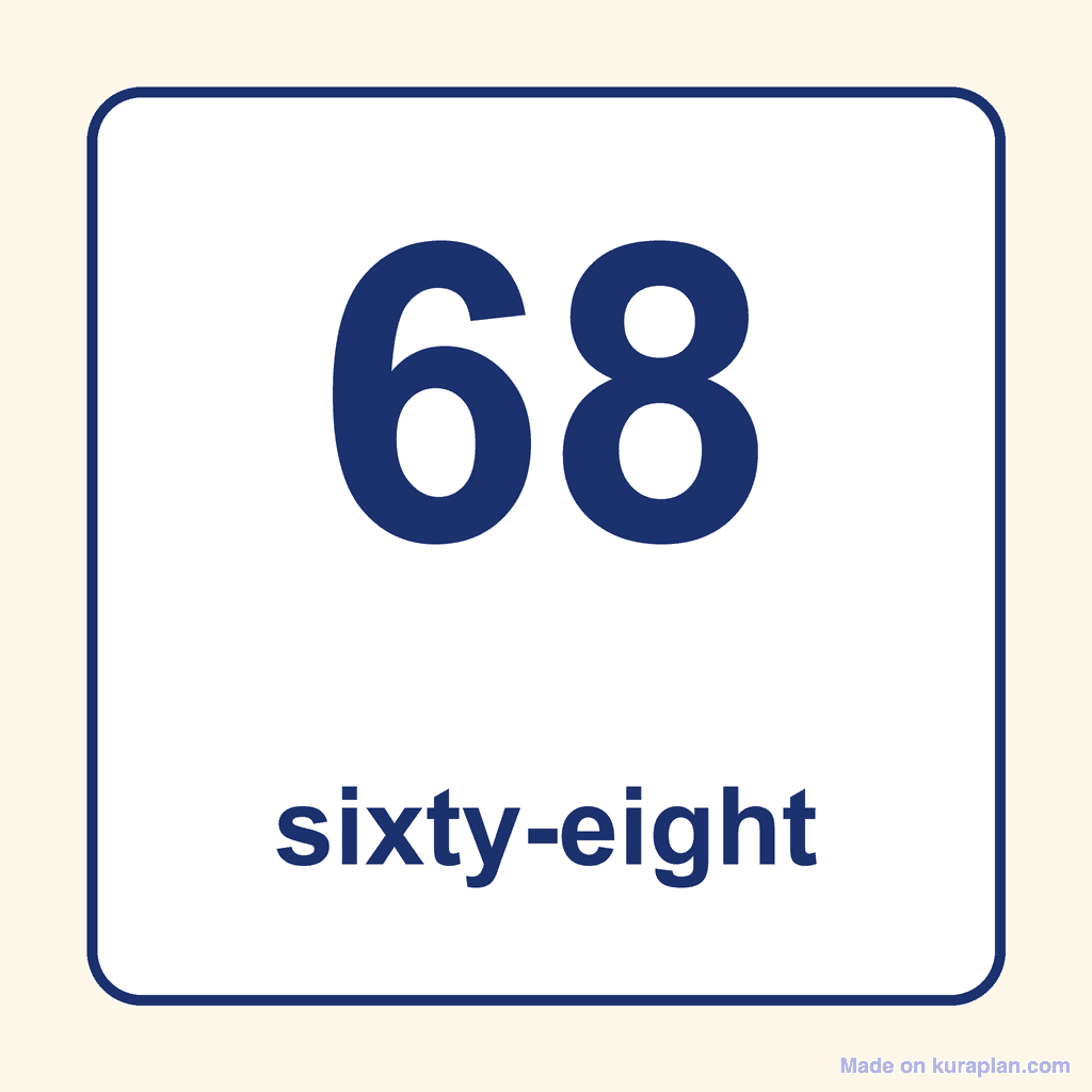 Number Word — 68 (Sixty-Eight)