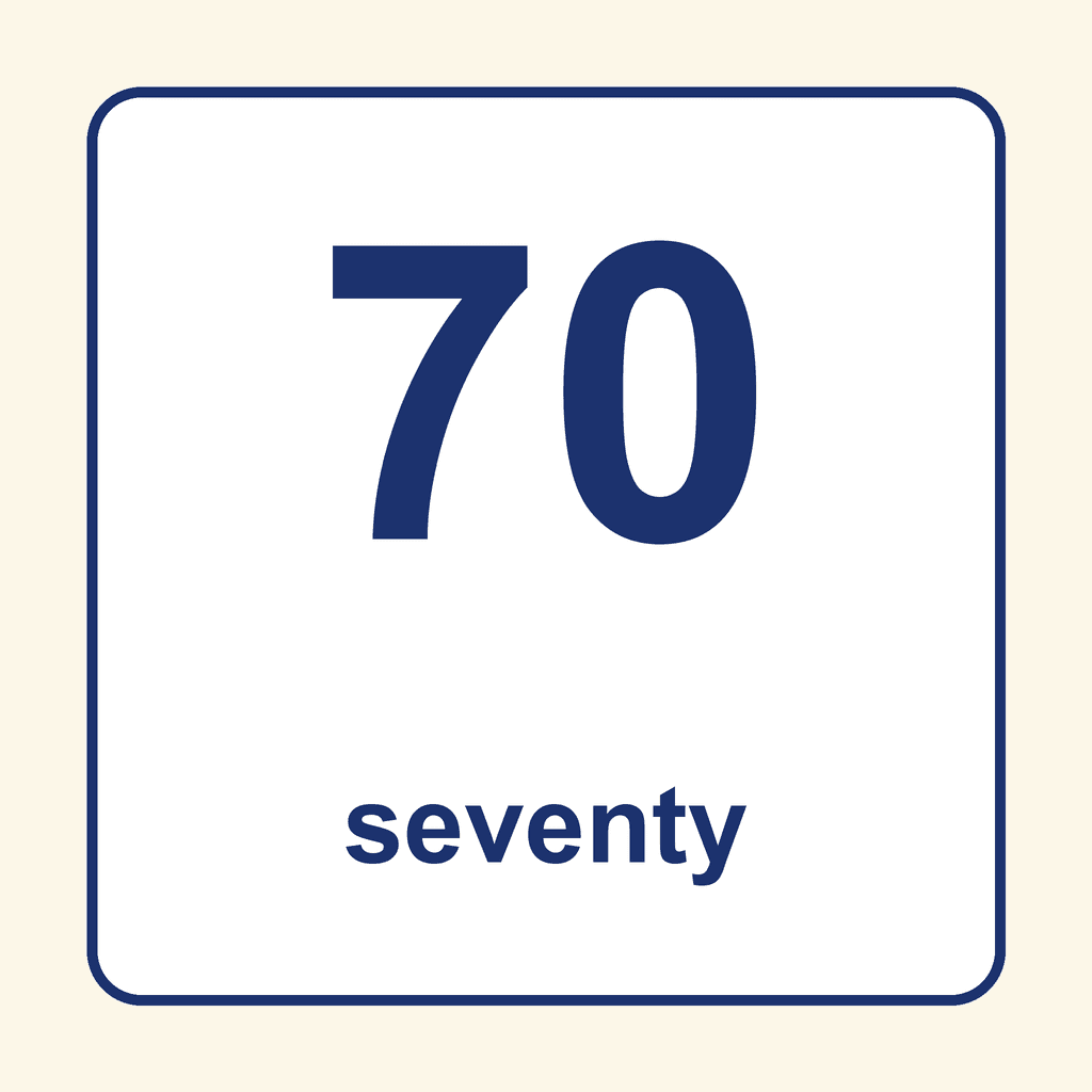 Number Word — 70 (Seventy)