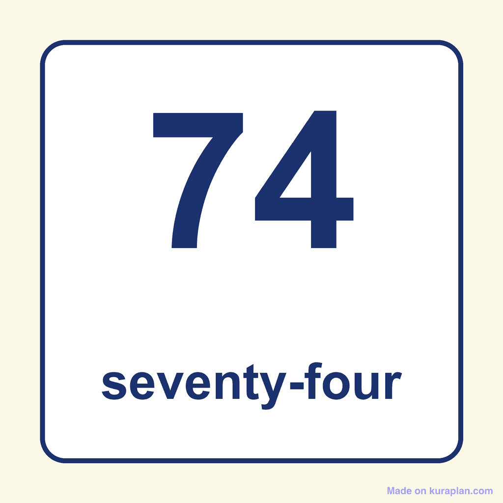 Number Word — 74 (Seventy-Four)