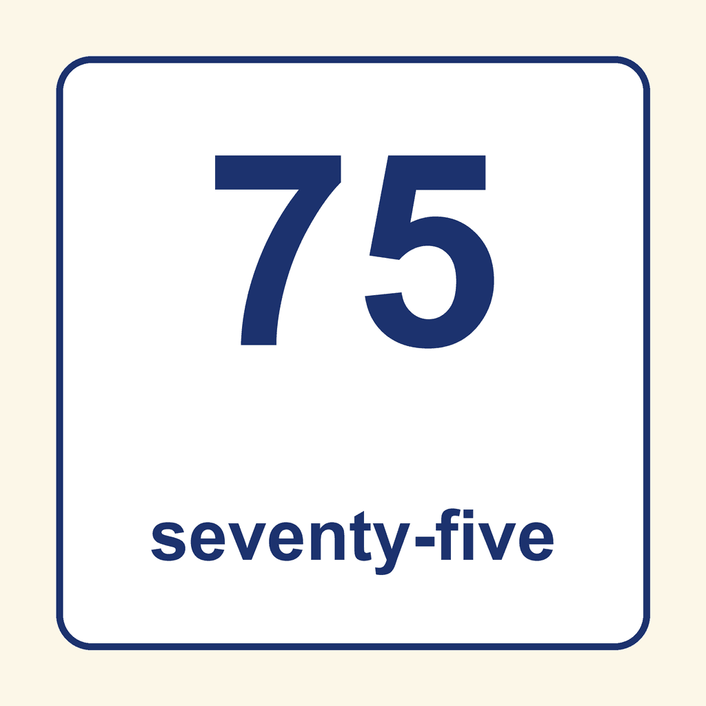 Number Word — 75 (Seventy-Five)