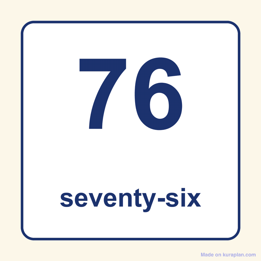 Number Word — 76 (Seventy-Six)