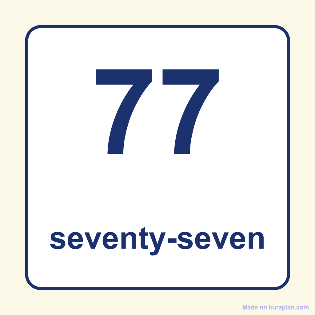 Number Word — 77 (Seventy-Seven)