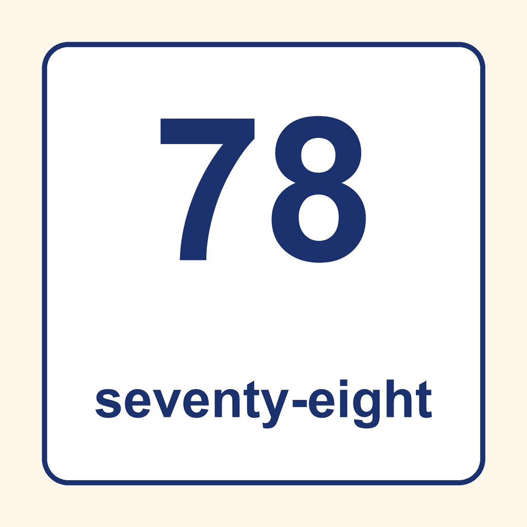Number Word — 78 (Seventy-Eight)