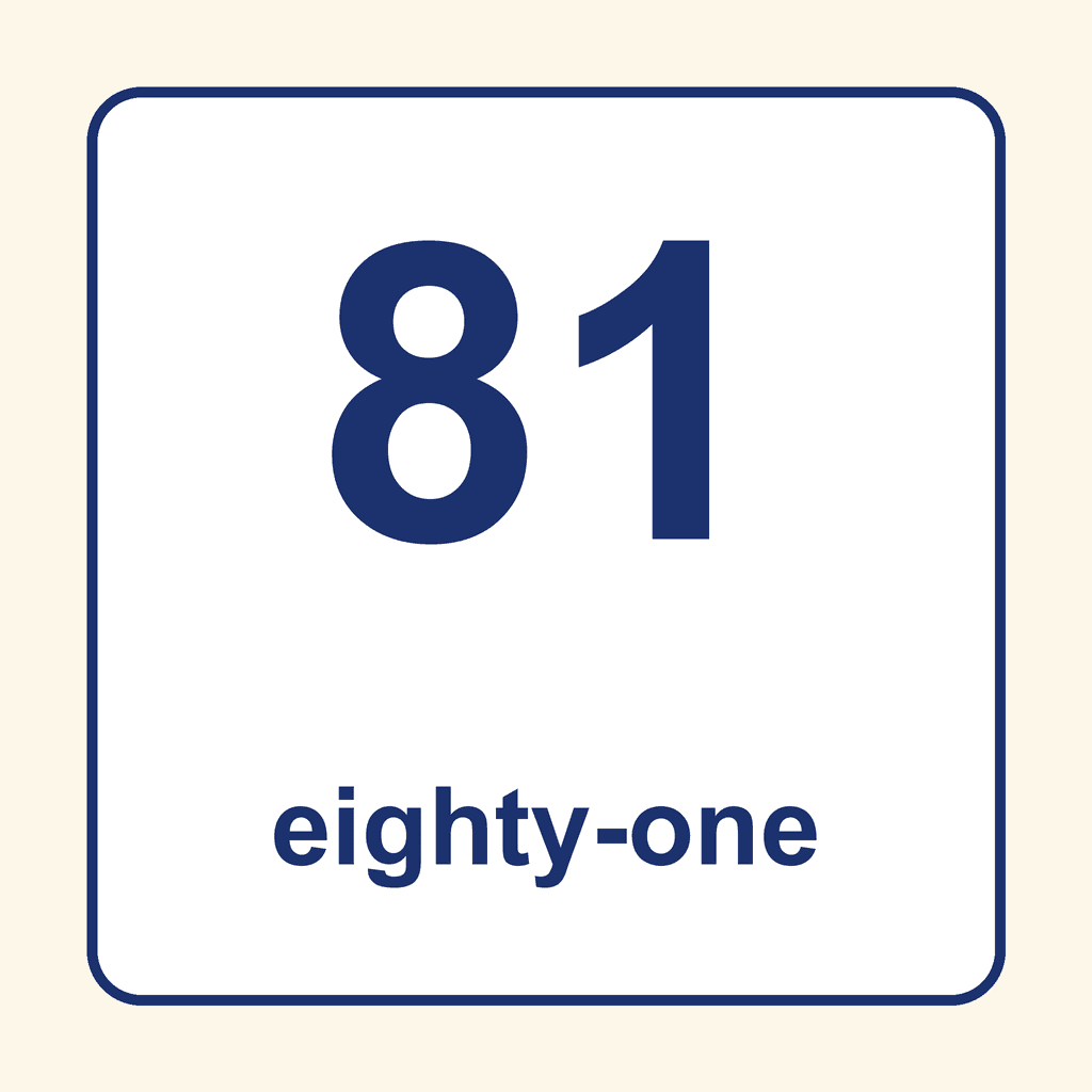 Number Word — 81 (Eighty-One)