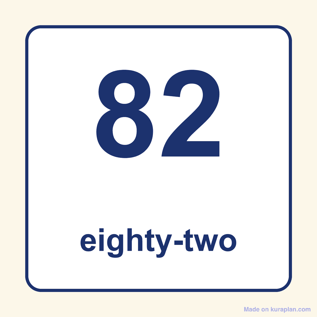 Number Word — 82 (Eighty-Two)