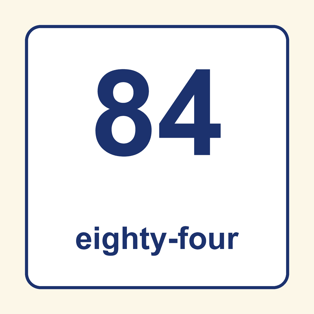 Number Word — 84 (Eighty-Four)