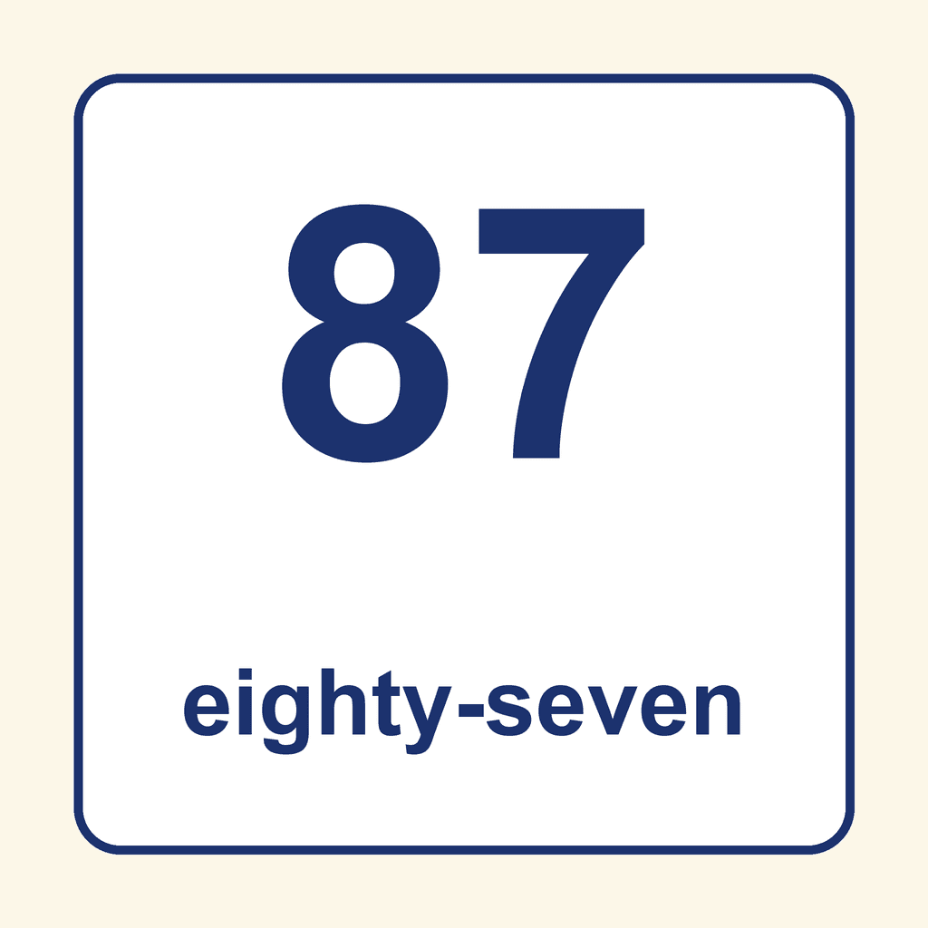 Number Word — 87 (Eighty-Seven)