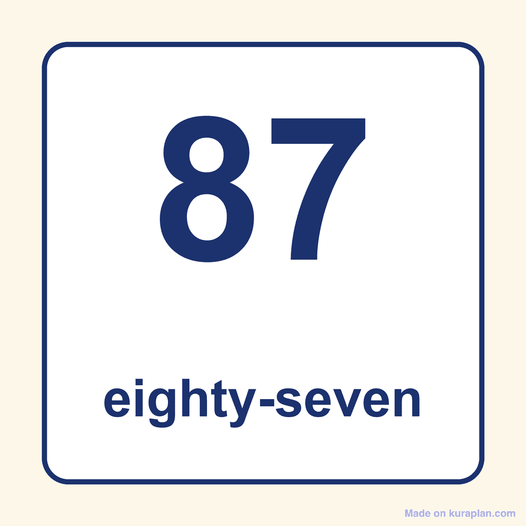 Number Word — 87 (Eighty-Seven)