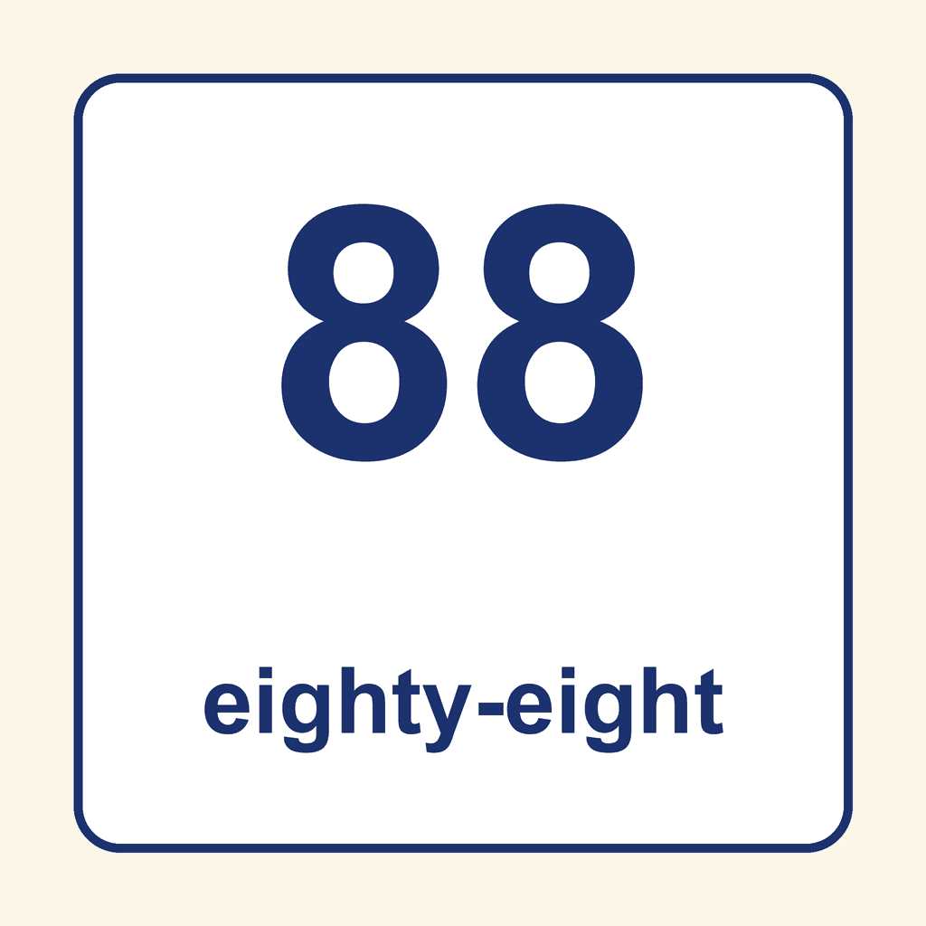 Number Word — 88 (Eighty-Eight)