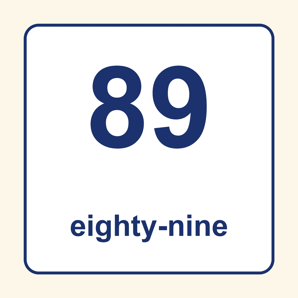Number Word — 89 (Eighty-Nine)