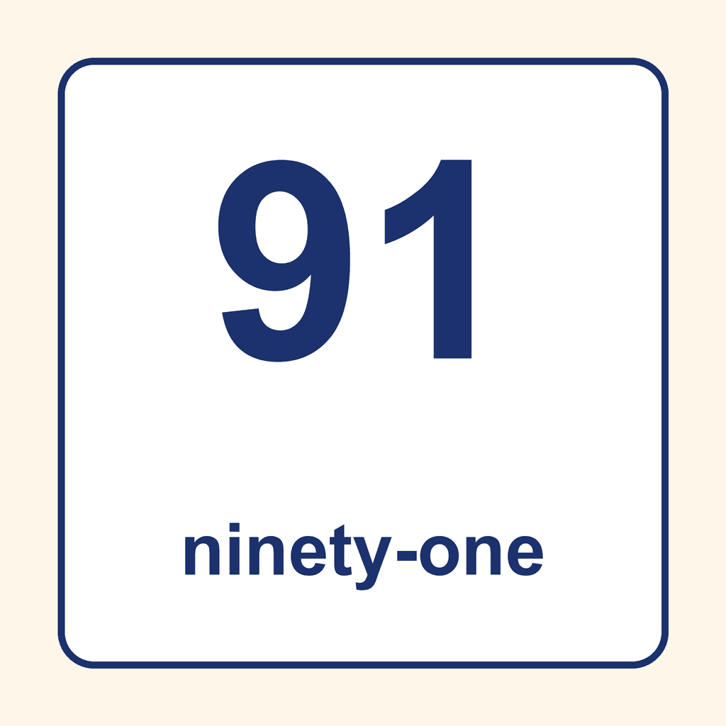 Number Word — 91 (Ninety-One)