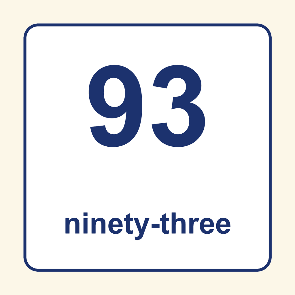 Number Word — 93 (Ninety-Three)