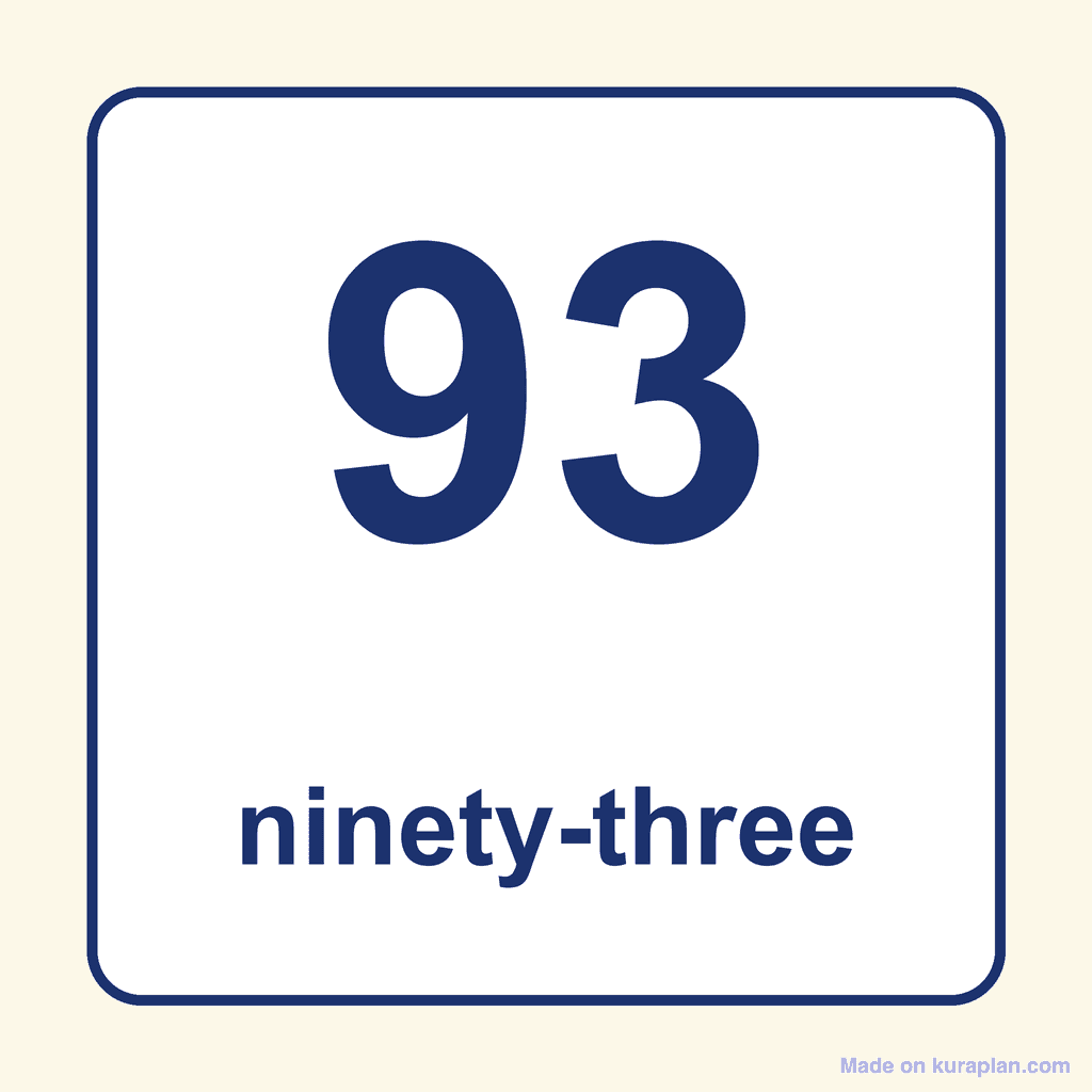 Number Word — 93 (Ninety-Three)
