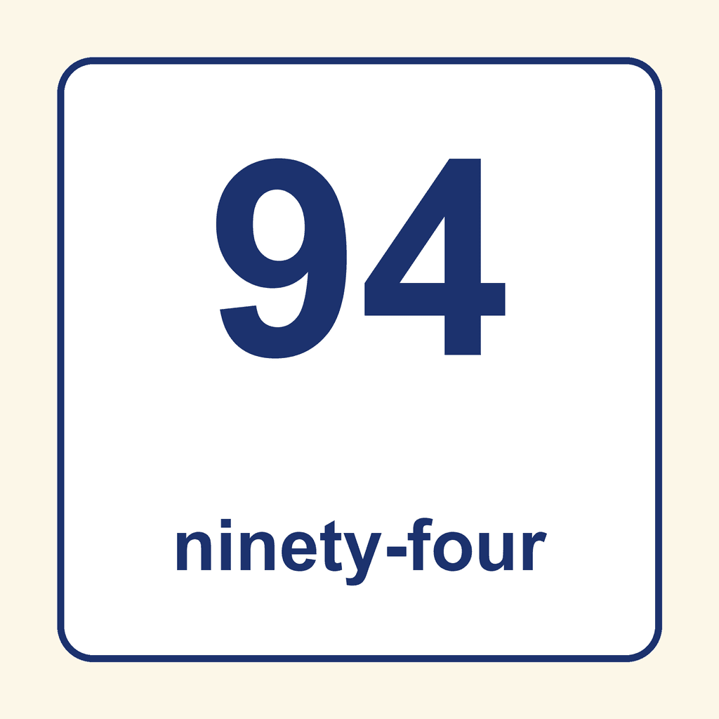 Number Word — 94 (Ninety-Four)