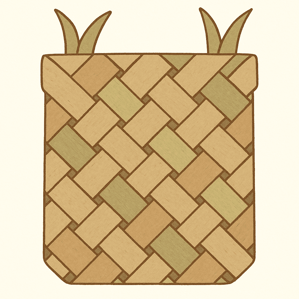 Harakeke weaving — rou rou pattern