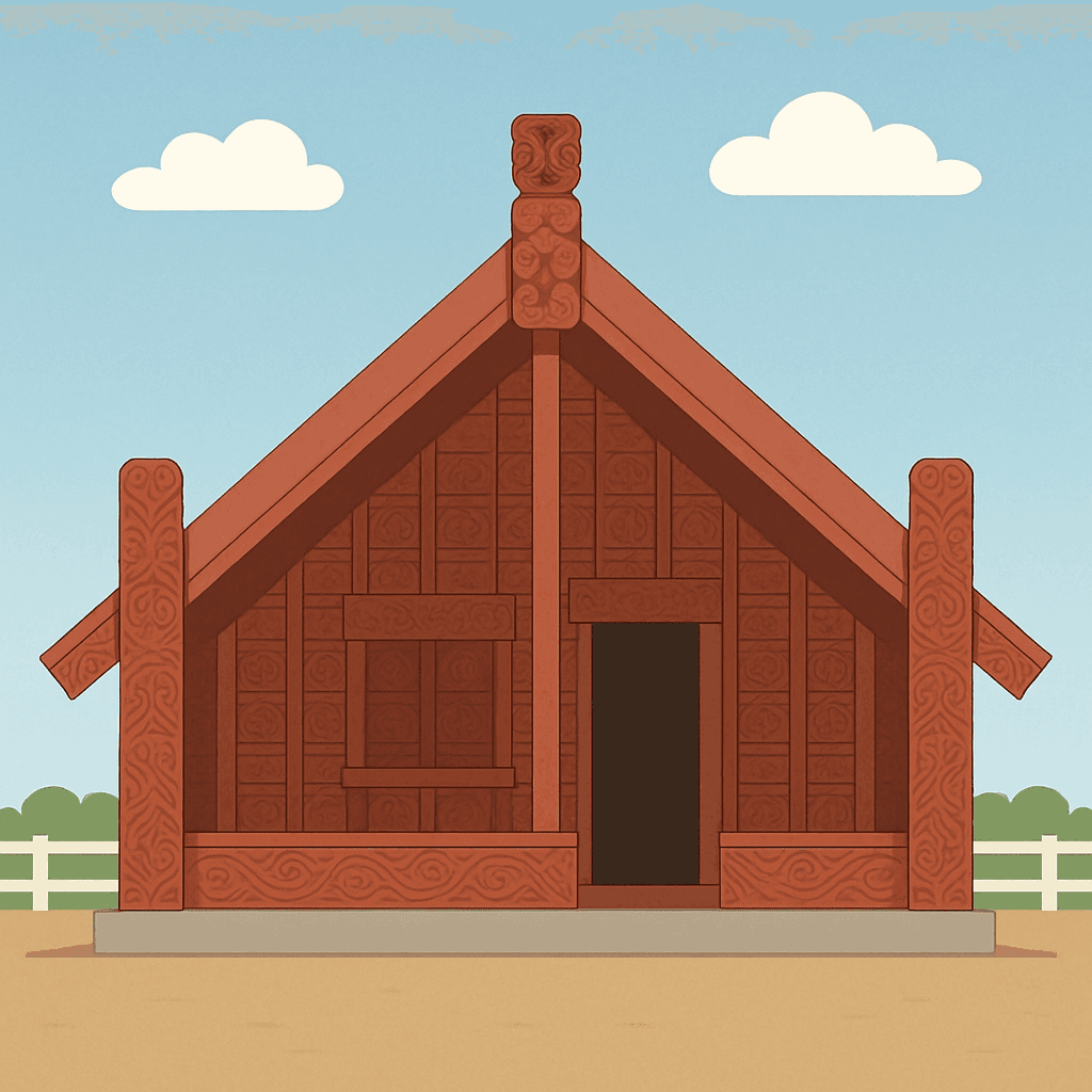 Marae — whare runanga (meeting house)