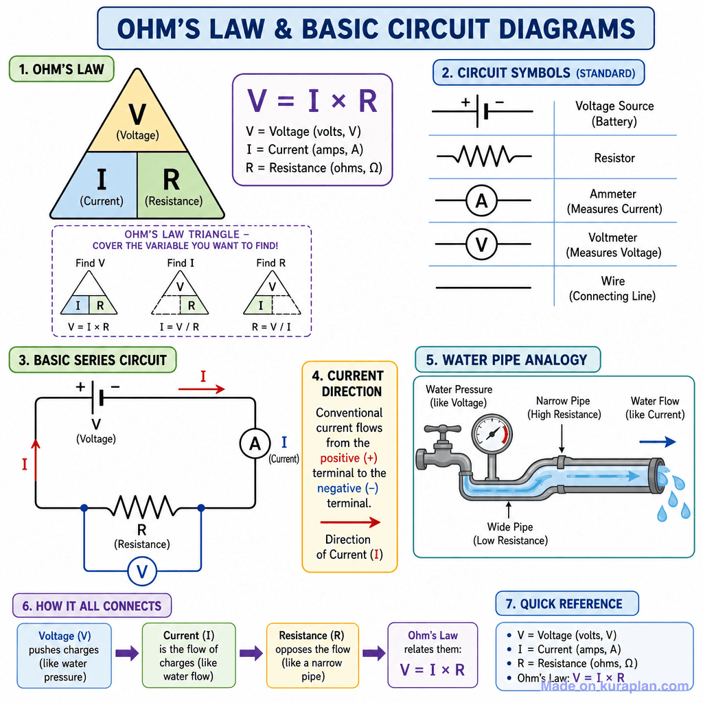 Ohm's Law & Basic Circuit Diagrams (detailed)