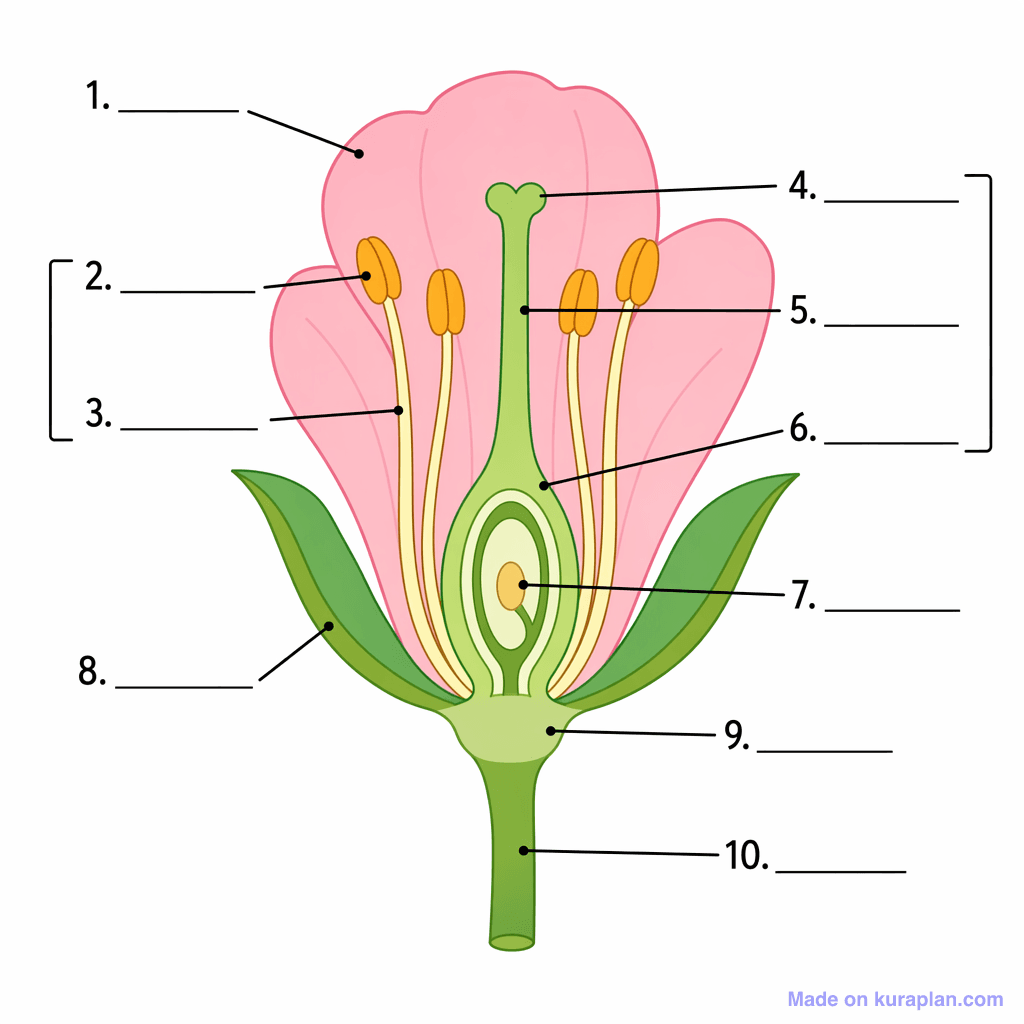 Parts of a Flower (simple, unlabeled)