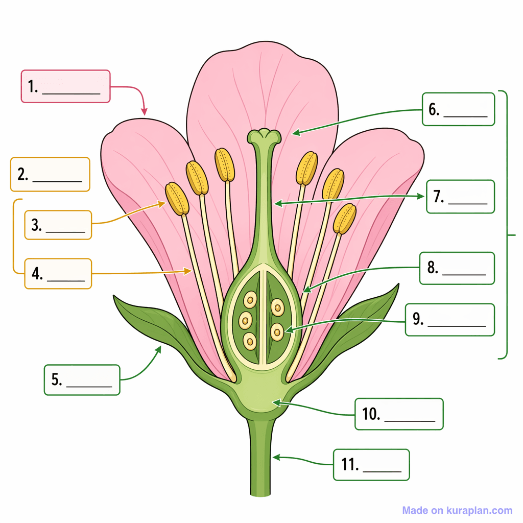 Parts of a Flower (detailed, unlabeled)