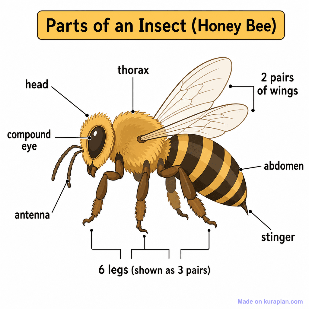 Parts of an Insect (Honey Bee) (simple)