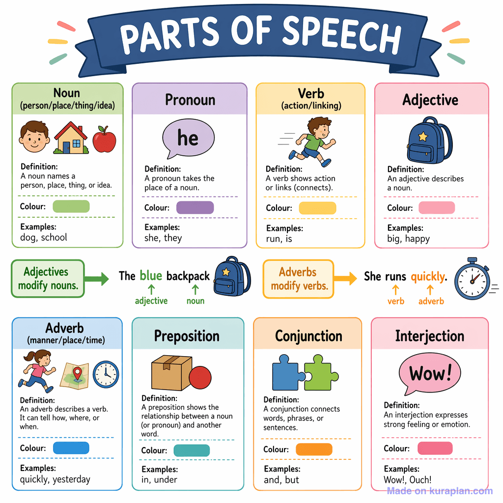 Parts of Speech Anchor Chart (simple)