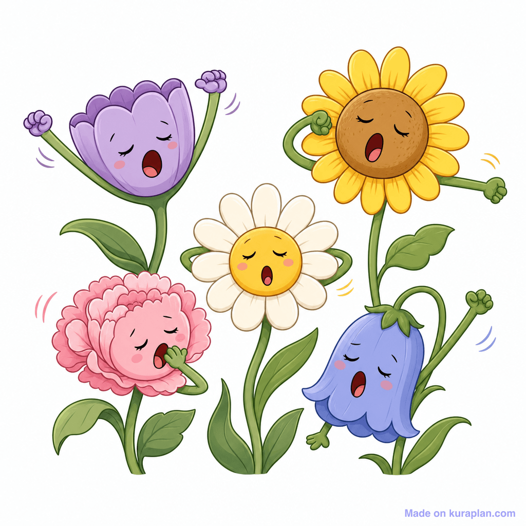 Personification Yawning Flowers