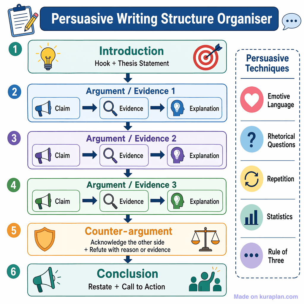 Persuasive Writing Structure Organiser (detailed)