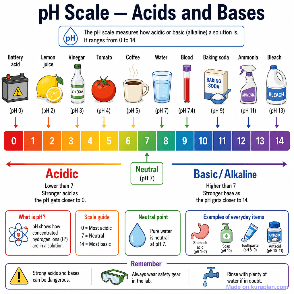 pH Scale — Acids and Bases (detailed)