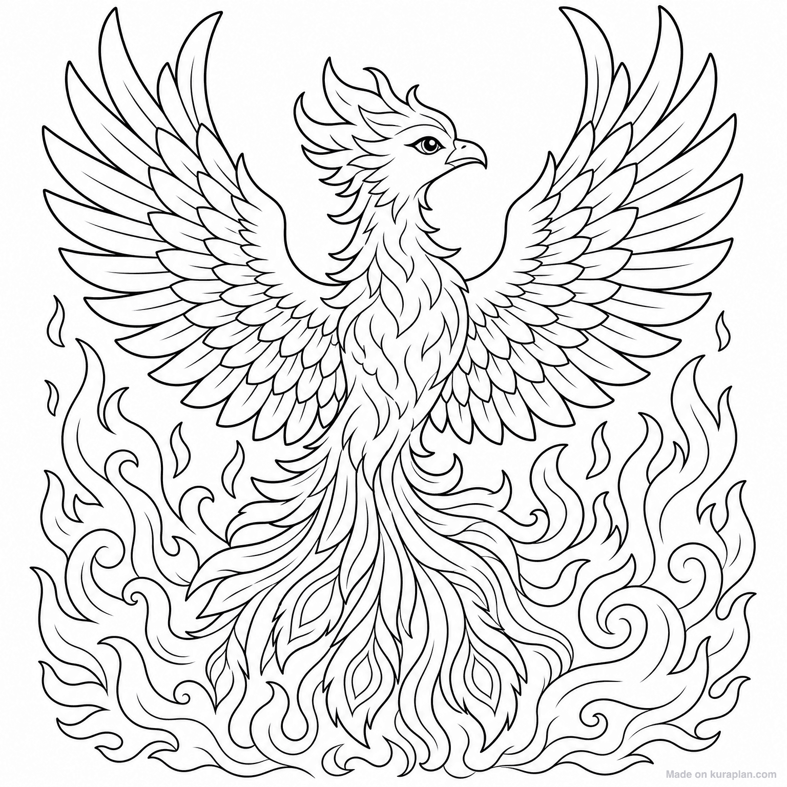 Phoenix Rising — Coloring Page