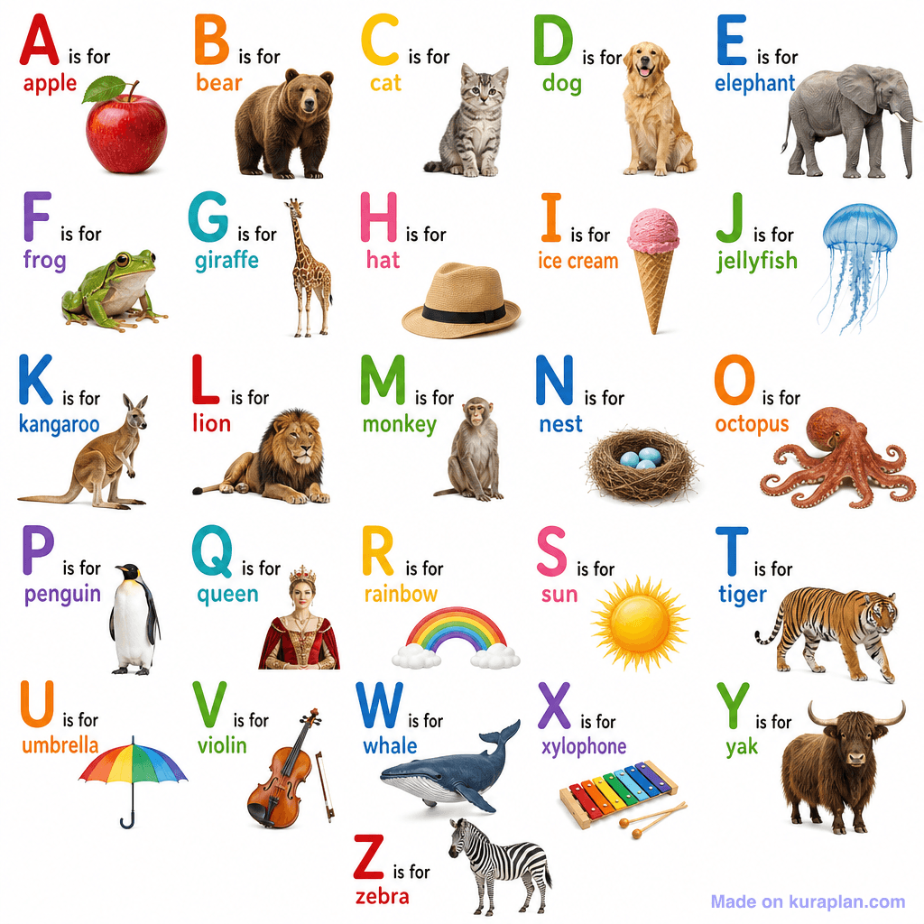 Phonics Alphabet A Z Picture Chart