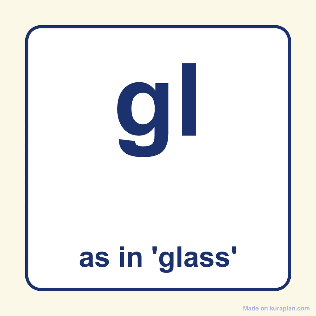 Phonics Blend — 'gl' as in glass