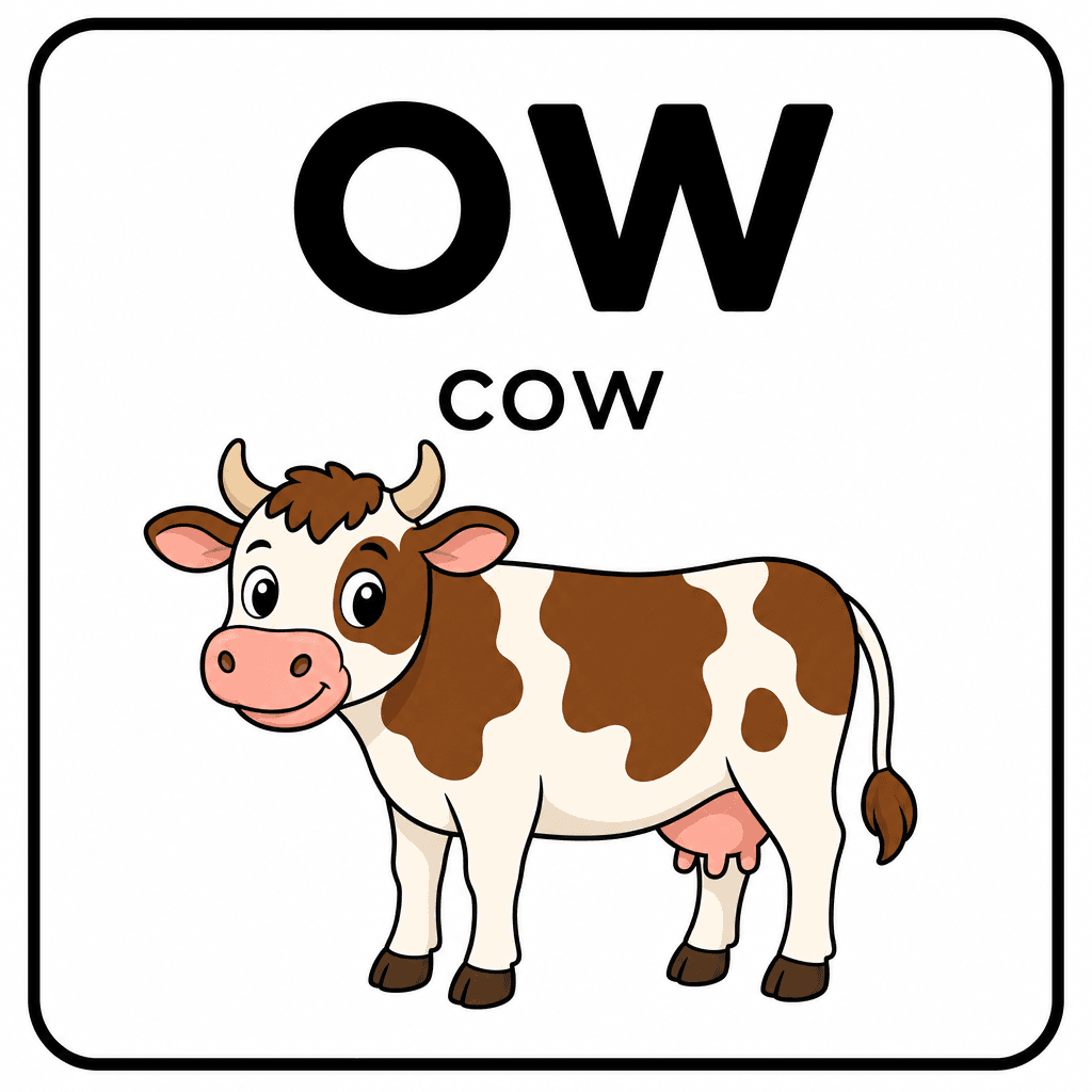 Phonics Sound "ow" — cow