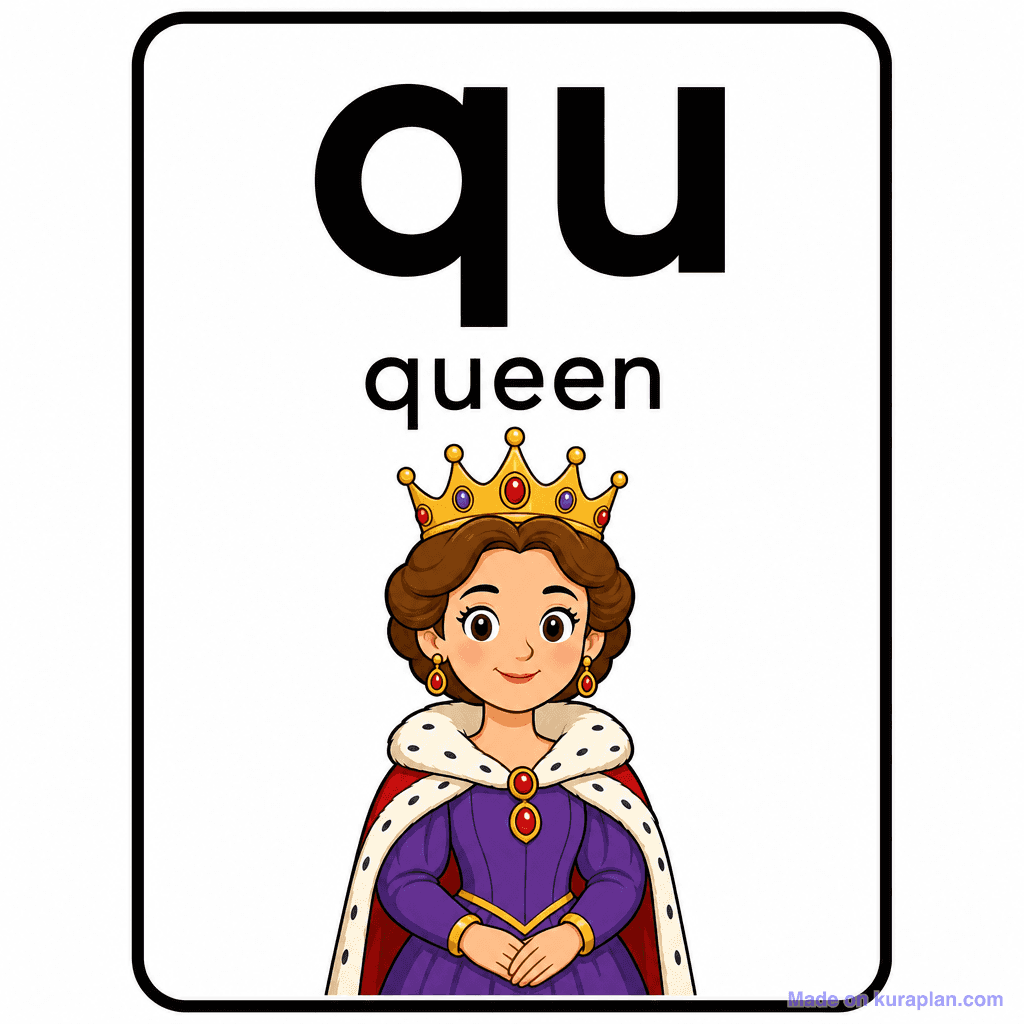 Phonics Sound "qu" — queen