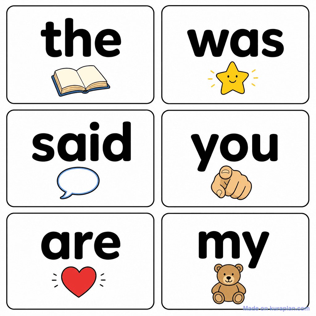 Phonics Tricky Words Card Set